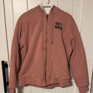 Harley-Davidson Dusty Rose Zip-Up Sherpa-Lined Hoodie 2XL